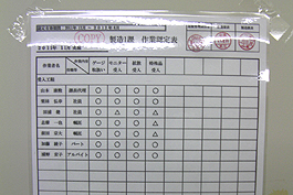 作業認定表